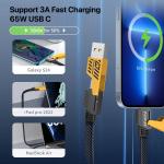 Vaku Luxos® 4-in-1 65W Fast Charging Flat Cable with USB, Lightning, C-Type Ports