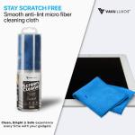 VAKU LUXOS® Professional 2in-1 HD Screen Cleaner Spray with Microfiber Cleaning Cloth for Camera, Lens, LCD, Binocular, Laptop, TV, Monitor, Smartphone, Tablet and More (300ML)