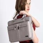 Vaku Luxos® MCQUINN Carbon 14 inch Laptop Bag Premium PU Leather Laptop Sleeve Messenger Bag For Men and Women.