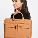 Vaku Luxos® MCQUINN Carbon 14 inch Laptop Bag Premium PU Leather Laptop Sleeve Messenger Bag For Men and Women.