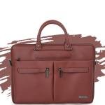 Vaku Luxos® MCQUINN Carbon 14 inch Laptop Bag Premium PU Leather Laptop Sleeve Messenger Bag For Men and Women.