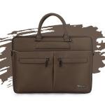 Vaku Luxos® MCQUINN Carbon 14 inch Laptop Bag Premium PU Leather Laptop Sleeve Messenger Bag For Men and Women.