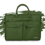 Vaku Luxos® MCQUINN Carbon 14 inch Laptop Bag Premium PU Leather Laptop Sleeve Messenger Bag For Men and Women.